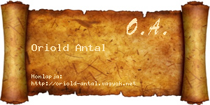 Oriold Antal névjegykártya